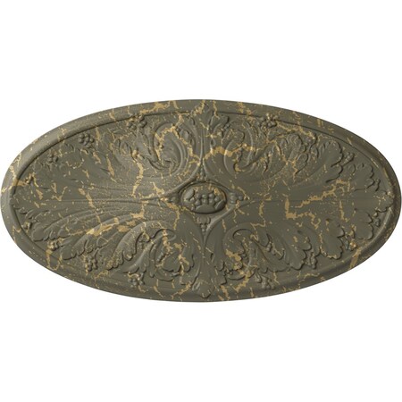 Ekena Millwork Madrid Ceiling Medallion, Hand-Painted Witch Hazel Crackle, 24 3/4"W x 12 1/2"H x 1 3/4"P CM24X12MAWHC